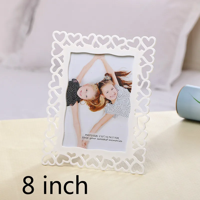 8 inch Love Полые Любовь дизайн деревянная фоторамка DIY рамки для картин 1 шт. искусство домашний стол Декор три окна Быстрая DIY картина G - Цвет: 8 inch Love