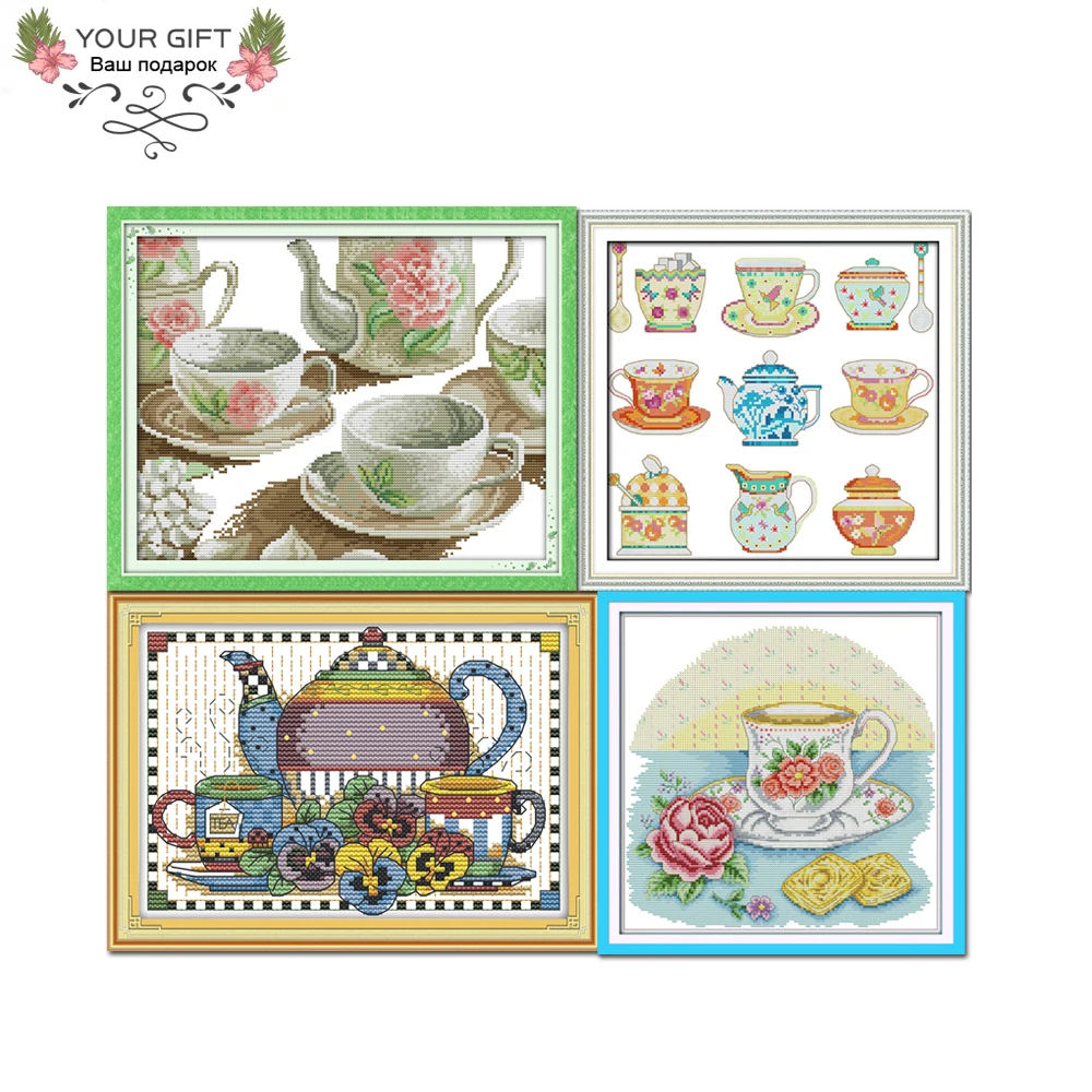 Чайный набор Joy Sunday домашний декор J202 J223 J227 J253(2) 14CT 11CT штампованный и