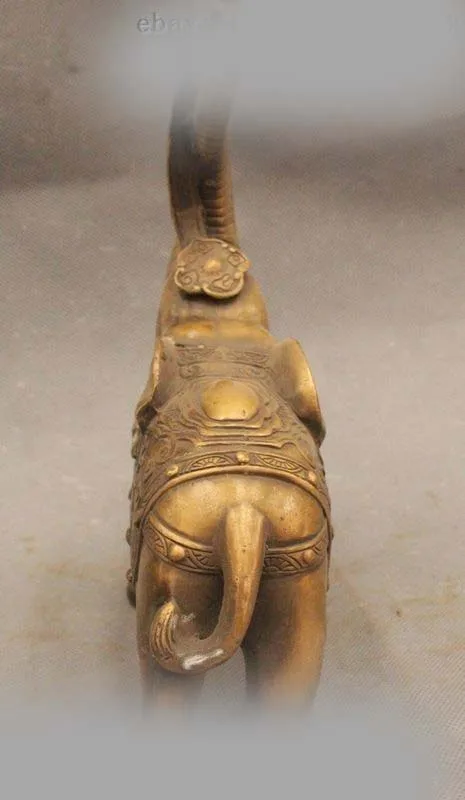 WBY 9 &quotКитайский народный фэн-шуй медный слон животное благоприятная Статуя