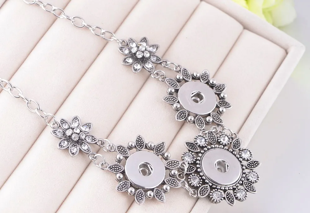 5 ШТ. Новый Стиль Цветка Сплава Оснастки Ювелирные Изделия Ожерелье С Кристалла 3