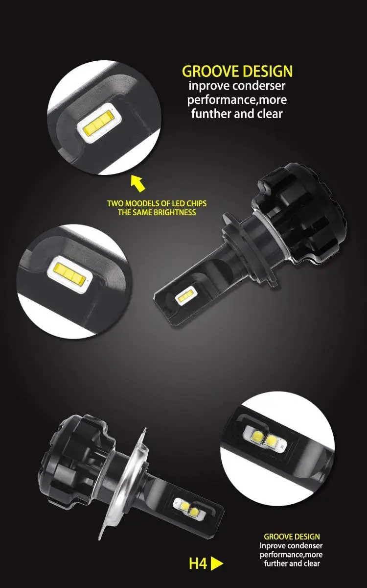 60 Вт 12000 люмен H4 HB2 9003 CREE светодиодный чип высокой Высокий/Низкий Луч фары лампы