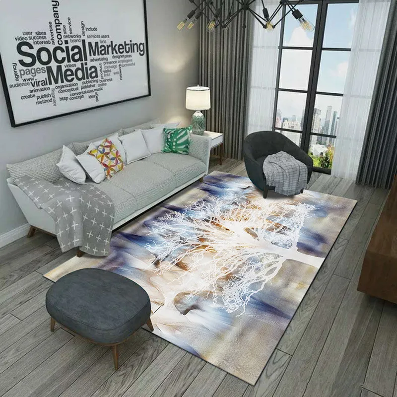 Современные 3D коврики в скандинавском стиле с цветочной зоной домашний кофейный