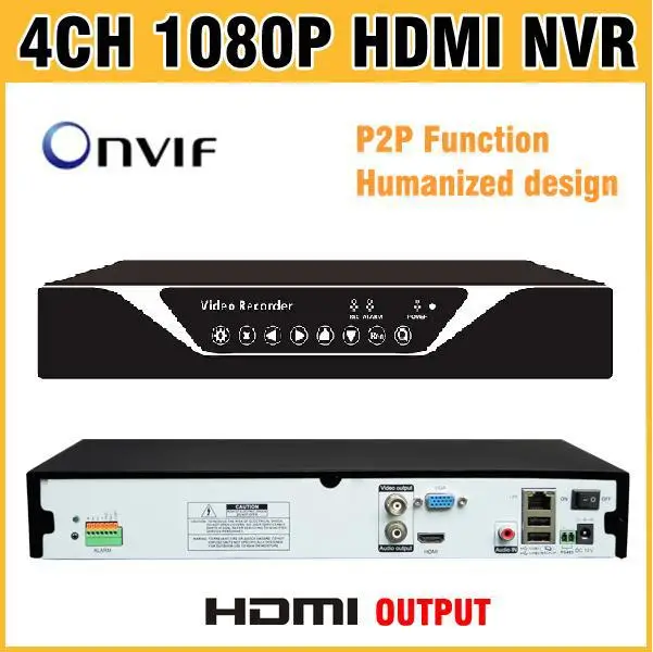 Высокое качество 1080 P HDMI Выход NVR 4ch 8ch 16ch H.264 видеонаблюдения ONVIF 4 канала