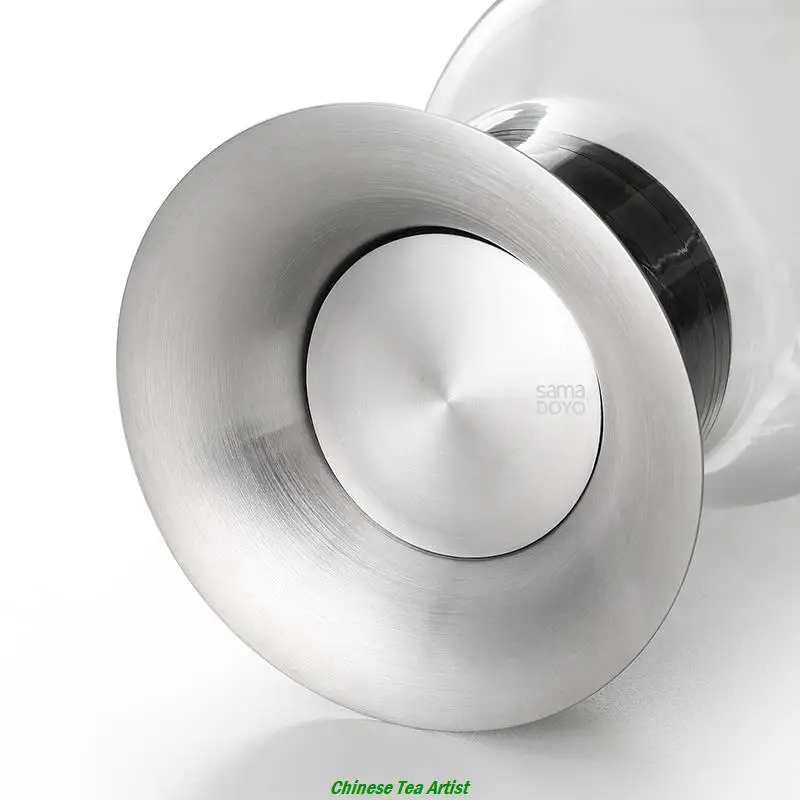 Баночка для воды из боросилированного стекла SAMADOYO с крышкой нержавеющей стали 700