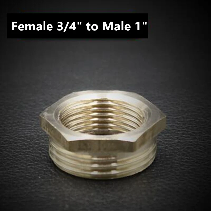 F3l4 x M1 1/" 1/4" 3/" 1/2" 3/" латунный шланг с наружной резьбой и внутренней резьбой редукционная втулка медных труб Соединители - Цвет: F3l4 x M1