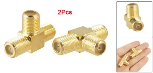 

XQF F Female to Two F female Jack Triple T RF Adapter Connector 3 Way Splitter