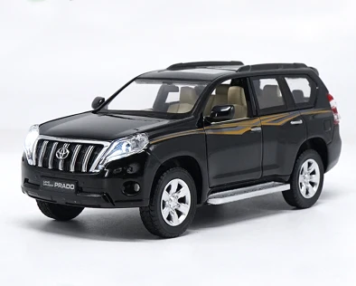 B 1:32 весы литья под давлением игрушка модель Toyota Land Cruiser Prado внедорожник со звуком светильник автомобилей Вытяните назад образовательные коллекция детский подарок - Цвет: B