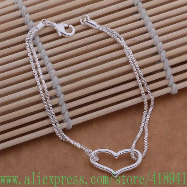 Браслет с серебряным покрытием модные ювелирные украшения двухстрочный