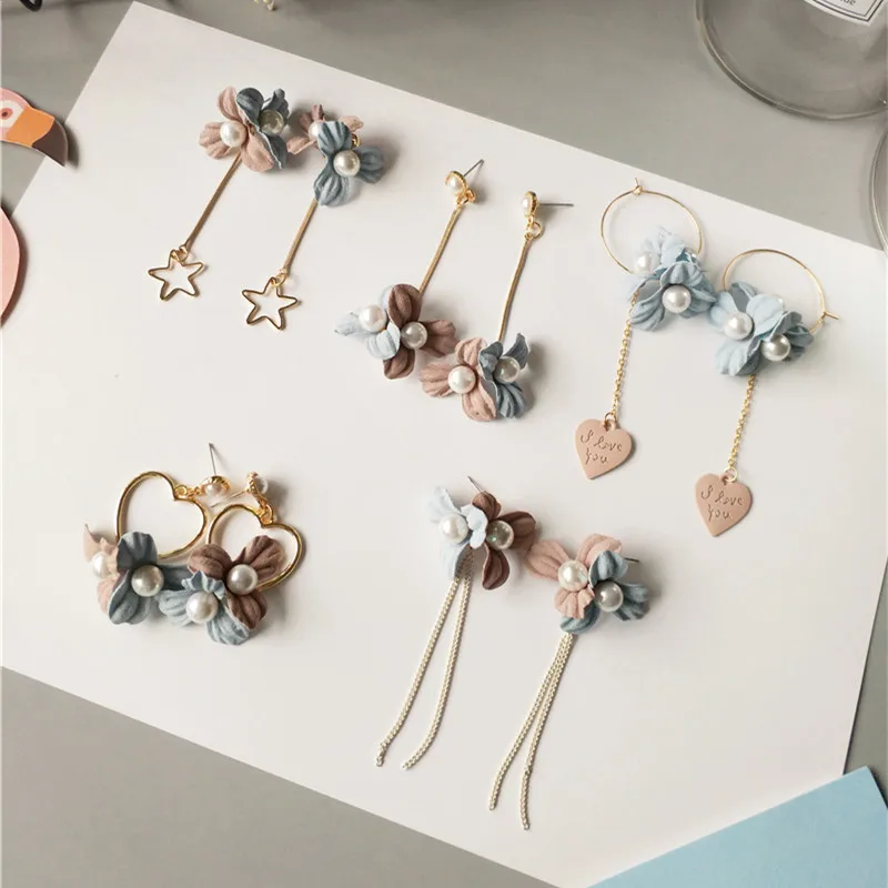 high quality Korean version Women's earrings sweet Wild fashion Baroque Fresh Flower Beautiful gift Girls accessories jewelry |