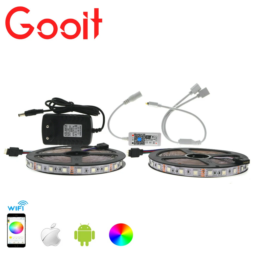 Набор светодиодных лент 5050 RGB 10 м/светодиодных гибких + управление через