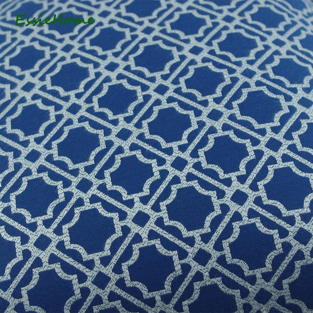 ESSIE домашняя Геометрическая синяя темно-синяя Подушка Наволочка жаккардовая с