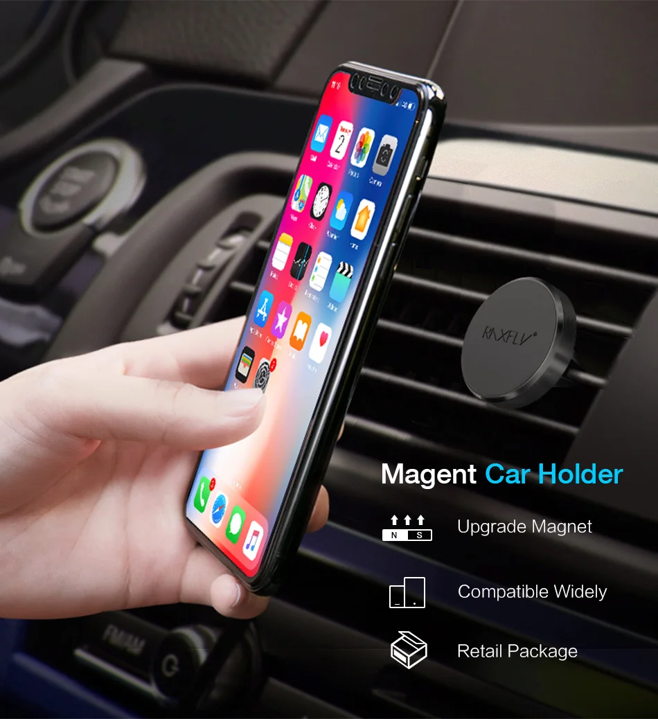 RAXFLY магнитный держатель телефона автомобиль для Redmi 4X Примечание 5 Pro Air Vent держатель для телефона в автомобиль магнит подставка для iPhone X XS MAX держатель для телефона в машину держатель для телефона