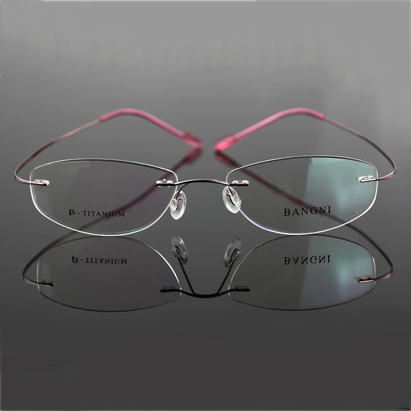 Безободковые титановые очки B невинтовые гибкие из чистого титана по рецепту