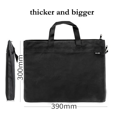 5500 black Deli, 1 шт., Портативная сумка для файлов, А4, сумка для хранения данных, на молнии, портфель, холщовая, многослойная, деловая сумка, сумка для файлов - Цвет: 5500 black