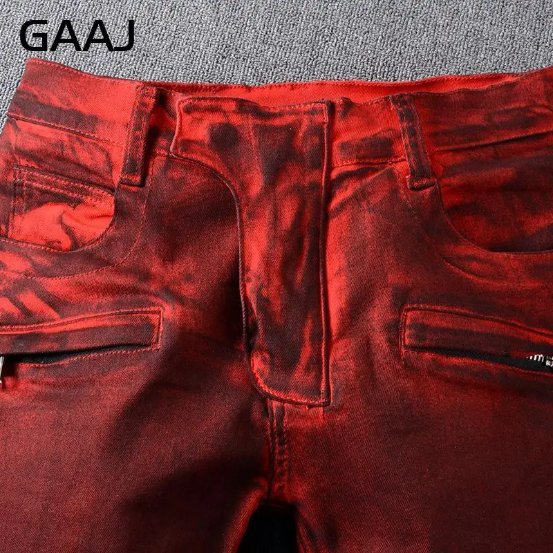 Красные сетчатые потертые джинсовые мужские шорты Карго Модные короткие джинсы