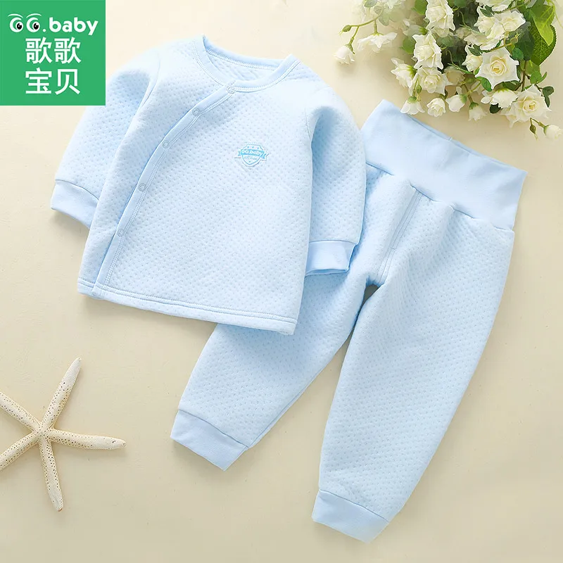 Толстый комплект одежды для маленьких мальчиков зимние Комплект девочек малышей