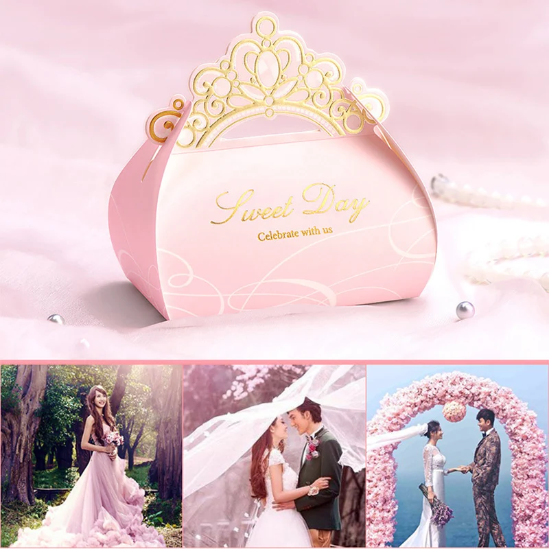 20шт бумажное украшение для свадьбы подарочные коробки конфет розовые элегантные