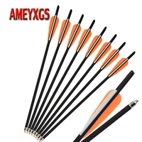 1224pcs archery 18inch crossbow arrow od8 8mm carbon arrows 100grain replaceable broadhead for hunting shooting accessories