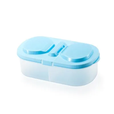Blue Двойная Сетка пластиковая коробка для хранения кухня емкость для хранения пищи злаковое зерно контейнер для риса Чехлы холодильник фрукты Crisper с крышками - Color: Blue