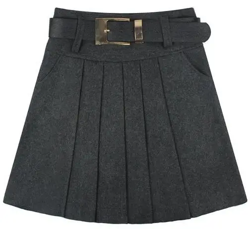 

2018 New Autumn Winter Women Woolen Skirt Fashion High Waist Pleated Skirt Plus Size Casual Midi skirt Skirts Women M-XXXXL