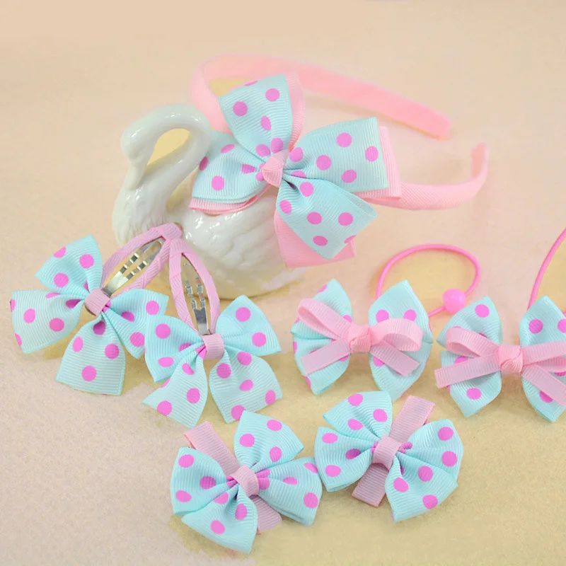 7 шт./компл. Детские Аксессуары Hairband заколки для волос резинка девочек Прекрасный