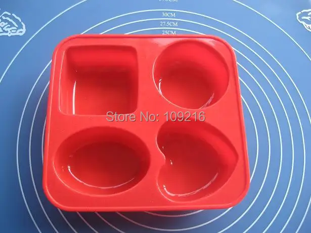 

Оптовая продажа! 1 шт. четыре вида геометрических фигур Зеленый Хорошее качество 100% пищевой силикон торт/пудинг/желе жаростойкая форма «сде...