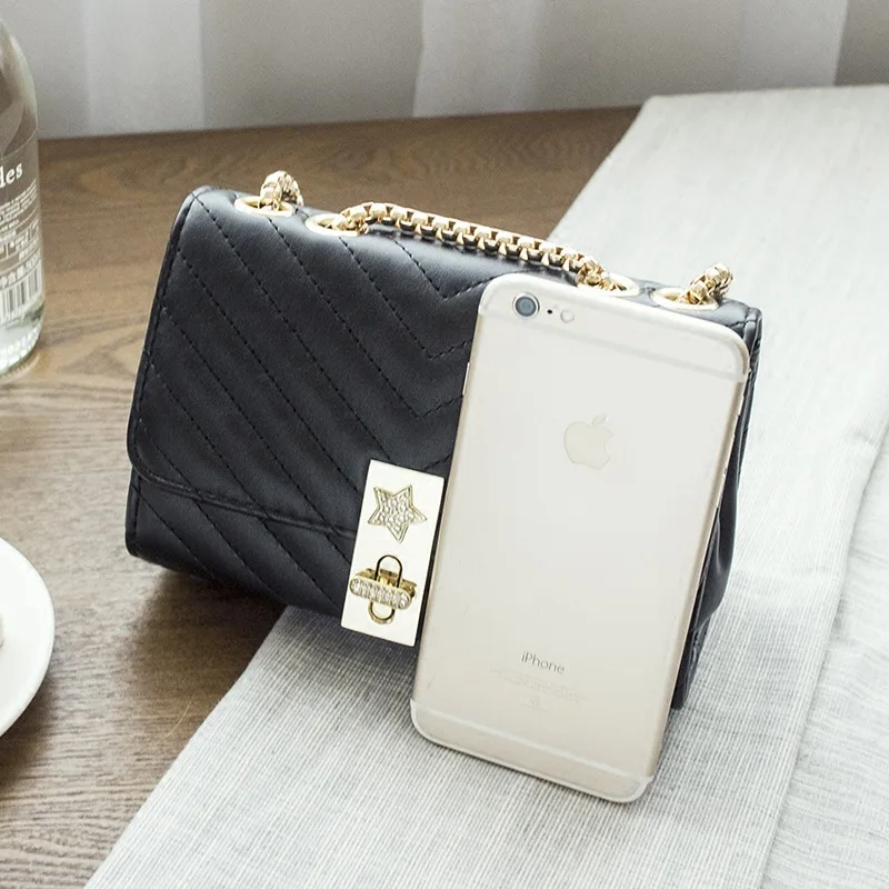 Сумки Женская с замком цепь pu кожа женская сумка на плечо высокое качество сумки