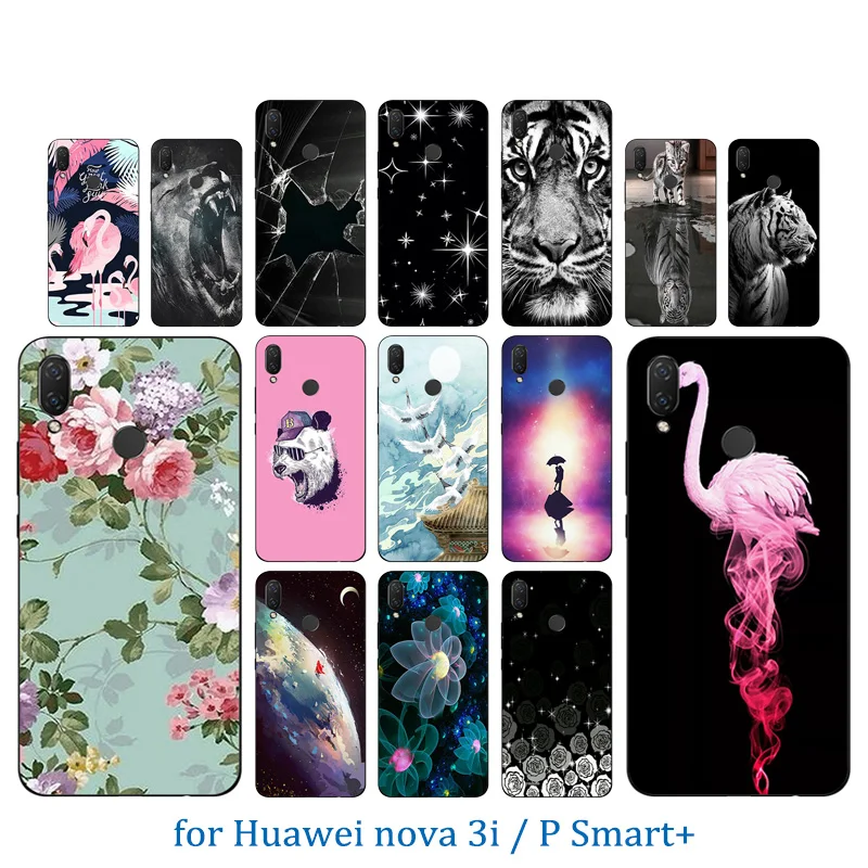 6.3 inch for Huawei nova 3i / P Smart Plus Back Cover Full Protect Clear Soft TPU Silicone Tiger Pattern Matte Luxury Phone Case |