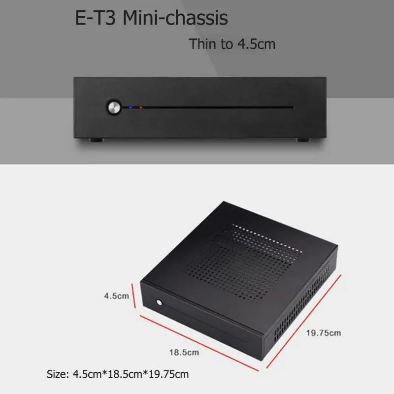 E-T3 Mini-ITX компьютерный игровой ПК настольный чехол ультра тонкий SECC шасси Настольный мейнфрейм поддержка настенный кронштейн