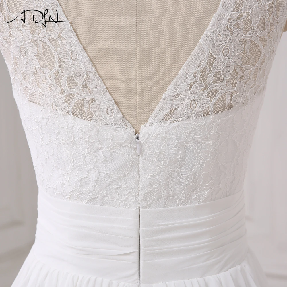 Шифоновые пляжные свадебные платья ADLN недорогие кружевные без рукавов женское