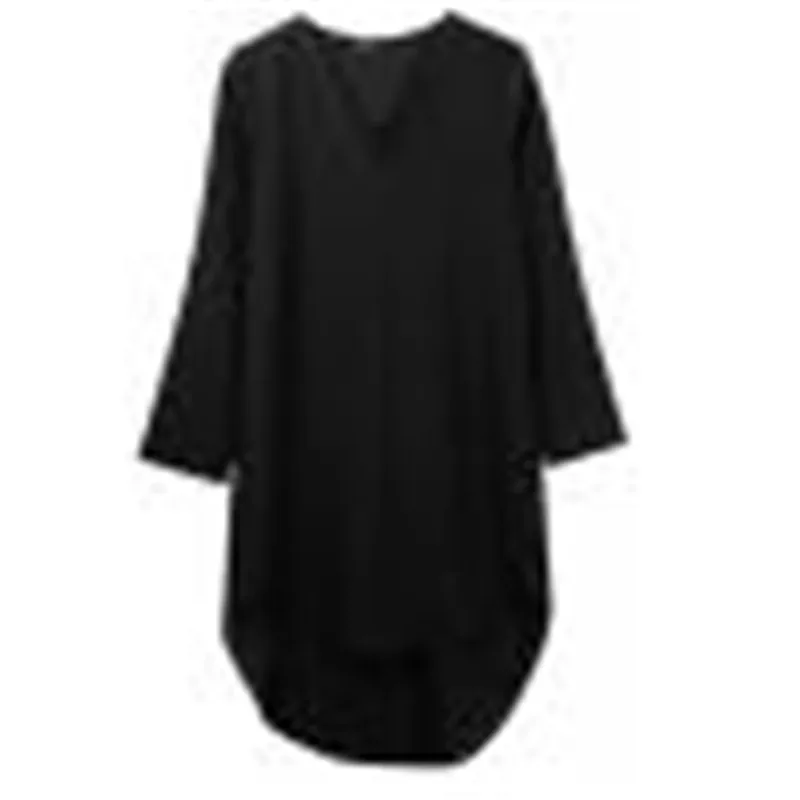 Женская шифоновая рубашка с длинным рукавом и V-образным вырезом | одежда