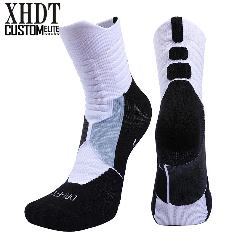 

Men Custom Terry Cushion Breathable Thick Durable Dotton Low Cut Antiskid Protective Dry Fit Hyper Elite Sports Basketball Socks