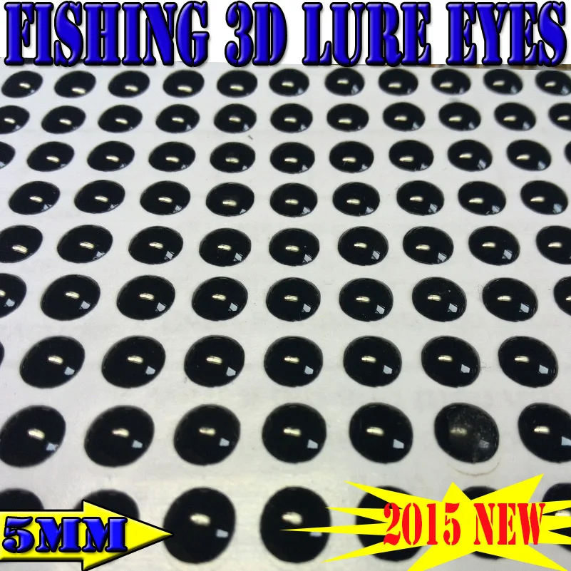 2016 Горячая Рыбалка 3d глаза для приманки сплошной цвет рыбий глаз Размер: 5 мм