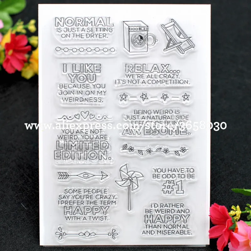 Прозрачный штамп 10x15 см 8072361 &quotI LIKE YOU RELAX HAPPY Альбом DIY фотокарточки|Штампики| |