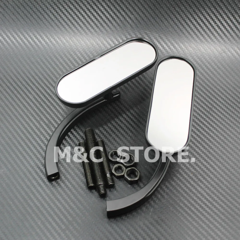 Мотоциклетное левое и правое мини-зеркало овальное зеркало 8 мм 10 черные зеркала