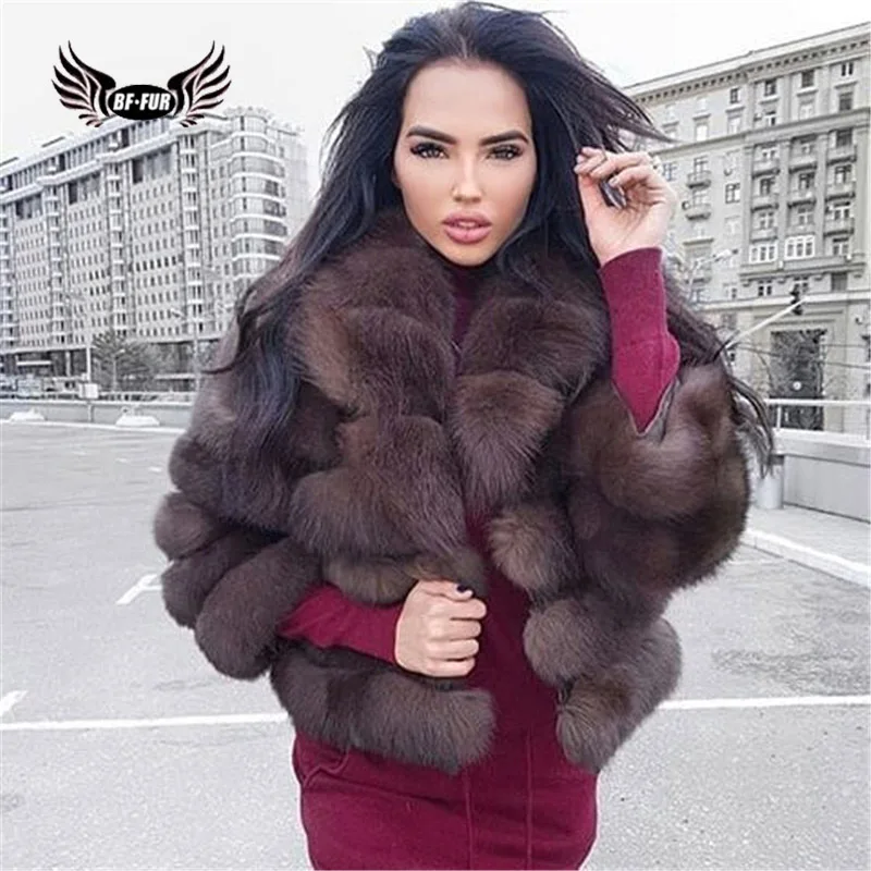 BFFUR натуральный Лисий мех пальто для женщин Зима Распродажа Новое поступление натуральная кожа полный Pelt верхняя одежда обычный Harajuku
