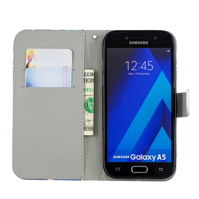 Бесплатная доставка для Samsung Galaxy A5 2017 A6 плюс A8 2018 цветочный 3D Делюкс флип кошелек с