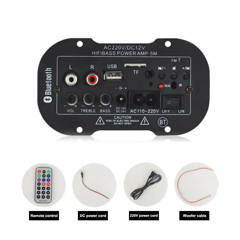 Bluetooth цифровой усилитель мощности плата USB DAC FM радио TF плеер сабвуфер