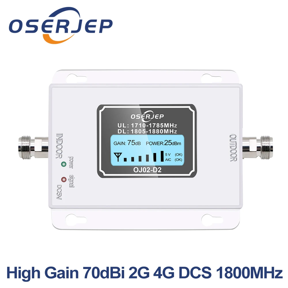 Gsm Lte 1800 усилитель ЖК-дисплей 70 дБ усиление 2g 4g LTE Усилитель сотового телефона DCS 1800 МГц не включает антенну