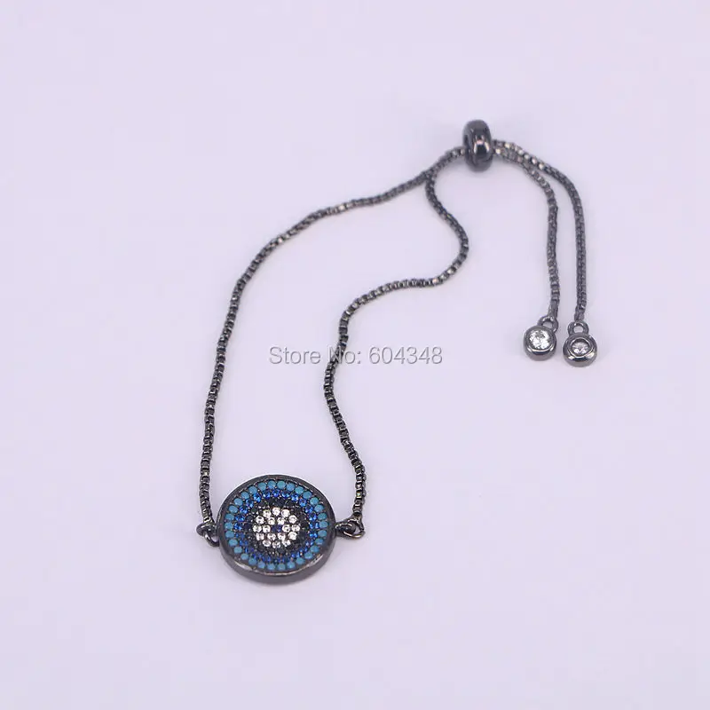 

10PCS ZYZ149-5897 Fashion Chain Bracelets Charm Micro Pave CZ Zircon Stone Eyes Bracelet For Women Gift
