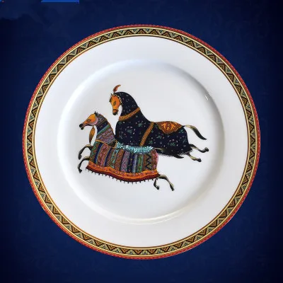 8 inch plate Европейский костяной фарфор западное блюдо обеденные тарелки красивая керамическая посуда отель декоративная тарелка для десерта, стейка, закуски, торта - Цвет: 8 inch plate