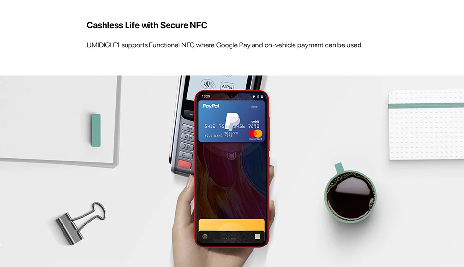 UMIDIGI F1 6,", дроп FHD Helio P60 AI, смартфон на Android 9,0, 4 Гб ОЗУ, 128 Гб ПЗУ, 5150 мАч, мобильный телефон, NFC, 16 МП, 4G, мобильные телефоны