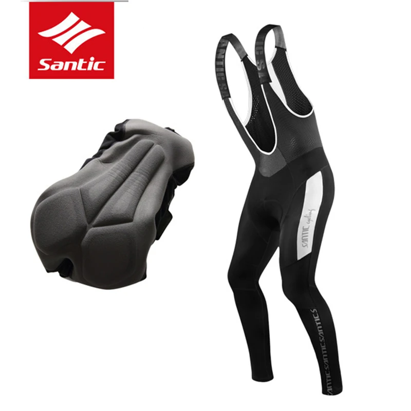 Santic Велоспорт комбинезон 2017 Мужские Зимние флисовые теплые 4D мягкие MTB