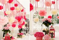 free shipping 615cm tissue paper pom poms party wedding shower flower balls decoration