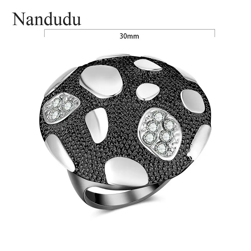 Nandudu Новое поступление античное большое круглое кольцо для женщин модное