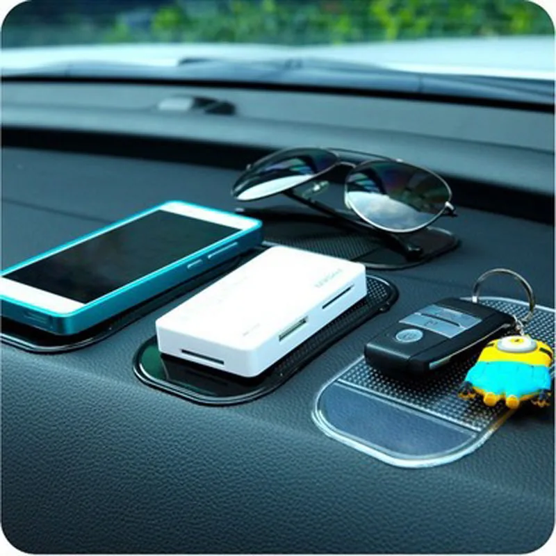 Оптовая 2018 Мода Мощная Силикагелевая Магическая Клейкая Подушка Антискользящий Нескользящий Коврик для Автомобильного Видеорегистратора GPS в Розничной Упаковке