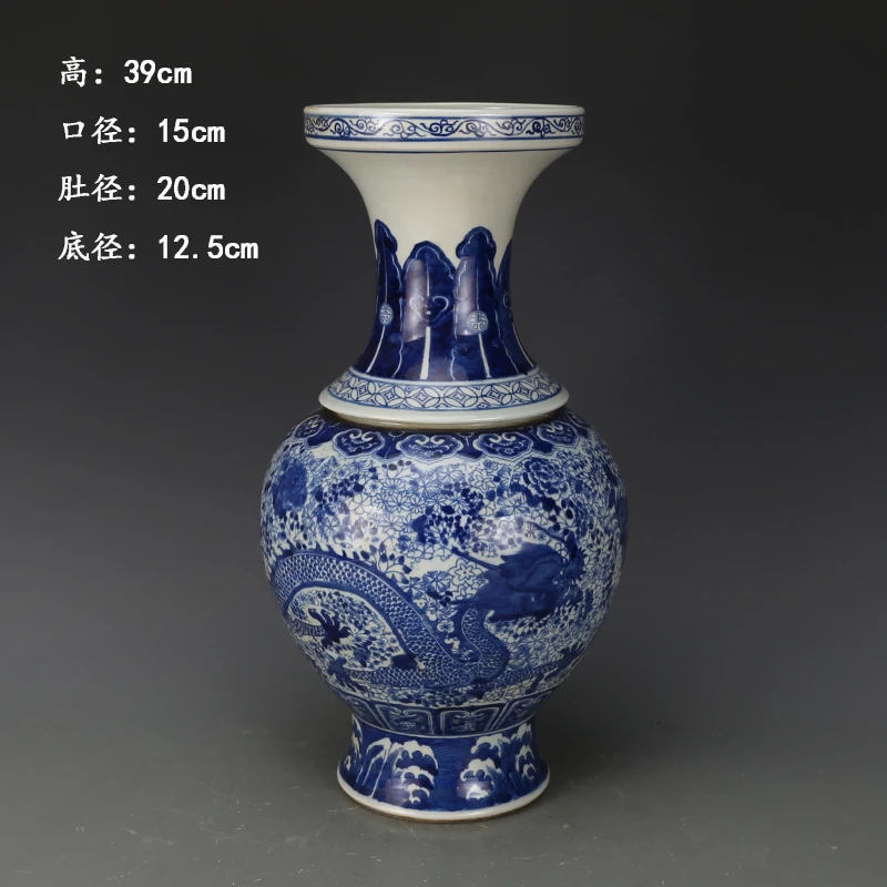 

Антикварная фарфоровая ваза QingDynasty, синий и белый дракон и искусство, ручная роспись, коллекция и украшение, бесплатная доставка