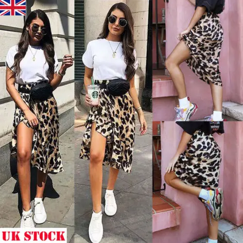 Женская облегающая леопардовая юбка с высокой талией | одежда