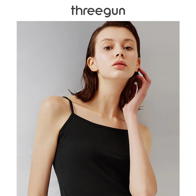 THREEGUN новинка 2019 летние женские трикотажные майки топы для девочек хлопковые