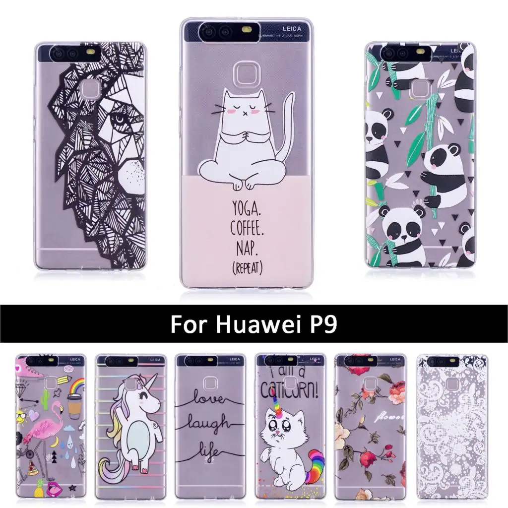 Мягкие чехлы из ТПУ для Huawei P9/Honer 8 мягкий силиконовый чехол с милым принтом P9